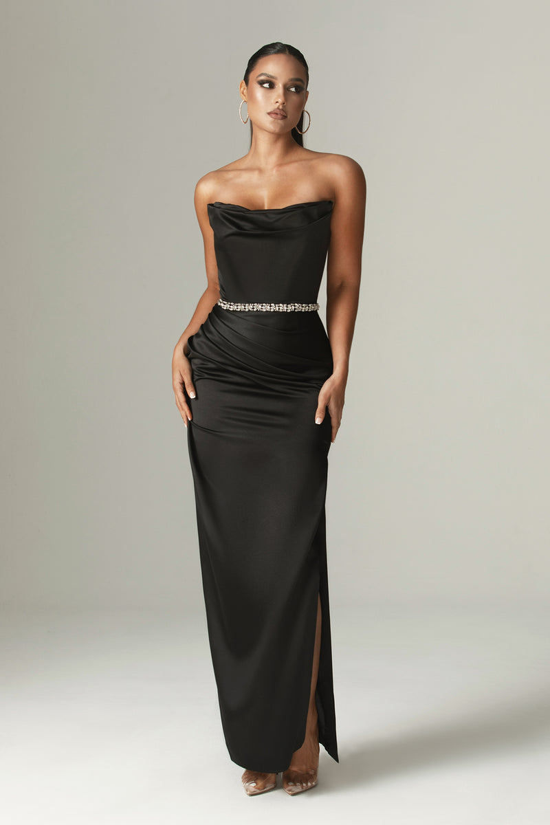 Alara crystal floor length dress
